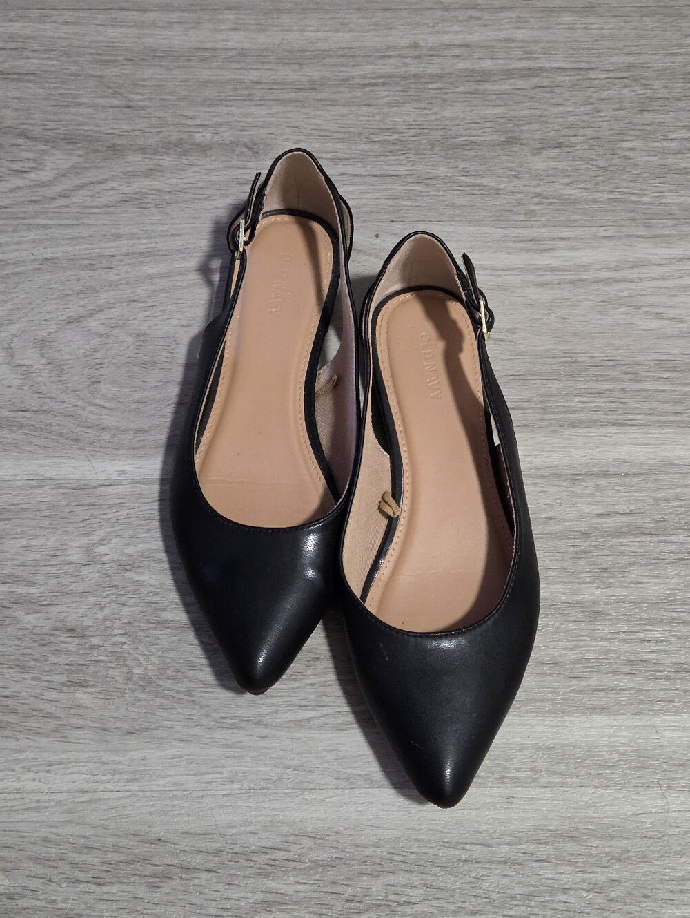 Women's Black Pointed Slingback Flats